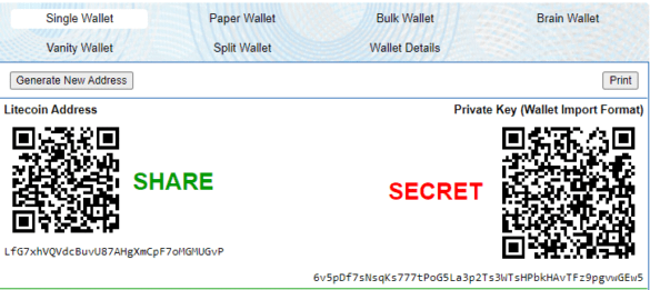 trusted paper wallet litecoin
